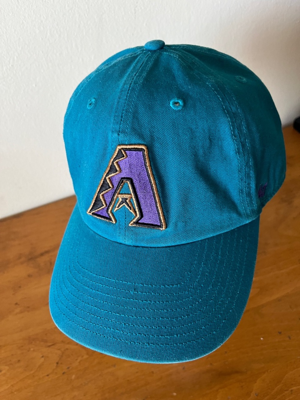 Arizona Diamondback Basketball Teal Baseball Cap with Purple 'A' Patch 47 Brand